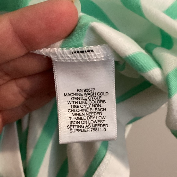 Liz Claiborne women’s teal green striped top - Picture 13 of 14